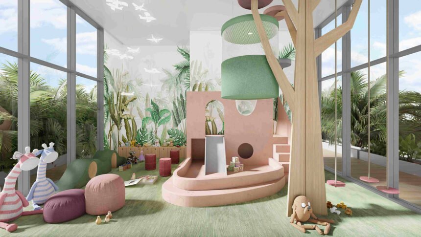 Children's club with play areas