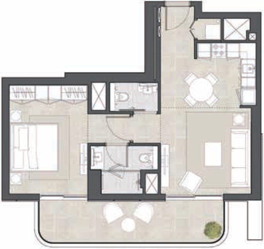 Планировки Hyde Residences - 1 спальня Апартаменты
