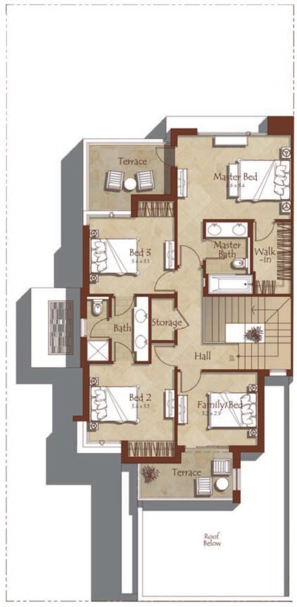 Floor Plans of Maple 1 - 5 Bedrooms Townhouses