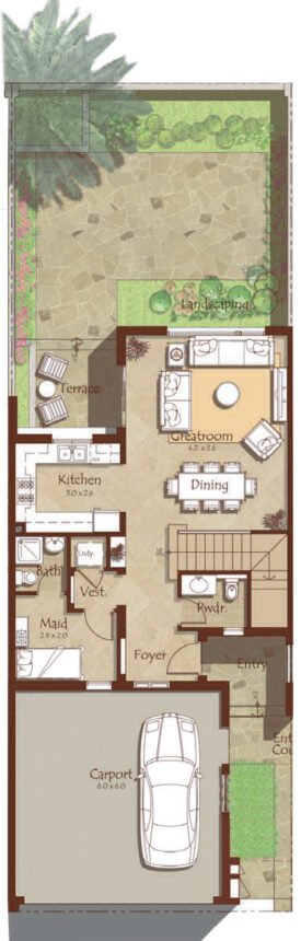 Floor Plans of Maple 1 - 3 Bedrooms Townhouses