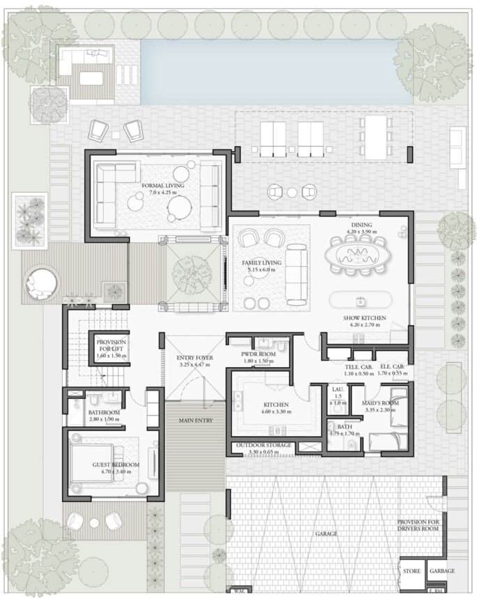 Floor Plans of Palm Hills - 5 Bedrooms Villas