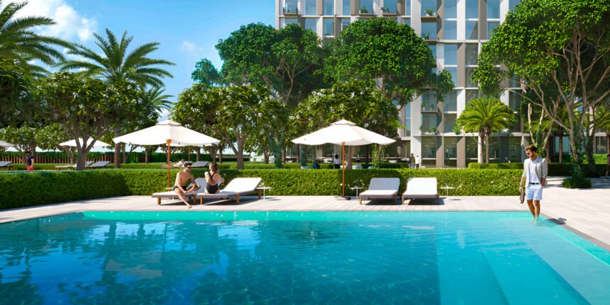 Resort-style pool with sun loungers