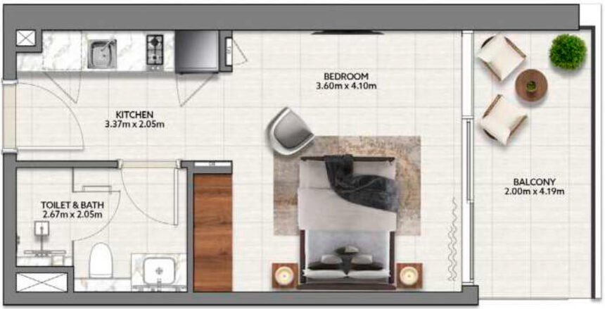 Floor Plans of Mallside Residence - Studio Apartments