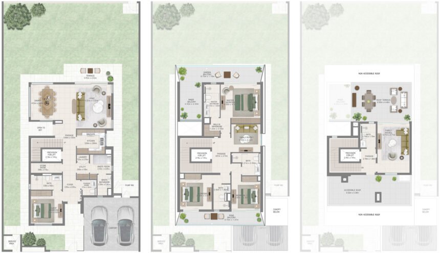 Floor Plans of Park Gate - 4 Bedrooms Villas