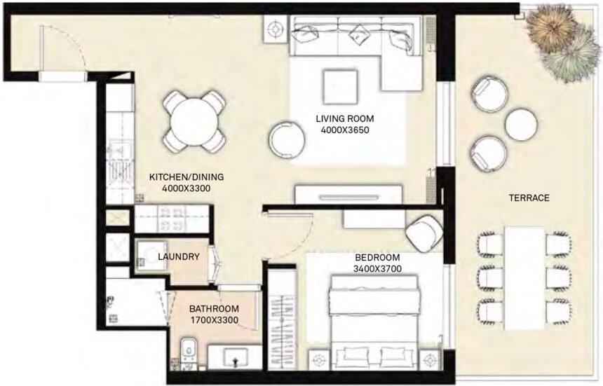 Floor Plans of Park Heights 2 - 1 Bedroom Apartments