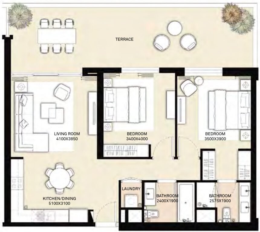Floor Plans of Park Heights 2 - 2 Bedrooms Apartments