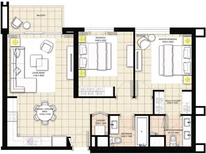 Floor Plans of Park Heights 1 - 2 Bedrooms Apartments