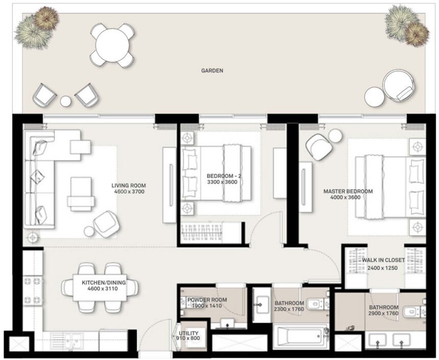 Floor Plans of Park Ridge - 2 Bedrooms Apartments