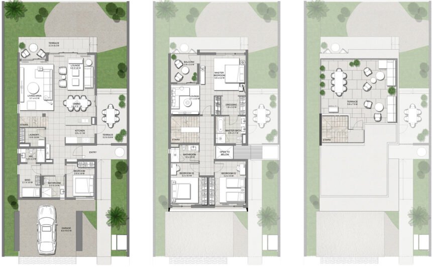 Floor Plans of Club Villas - 4 Bedrooms Villas