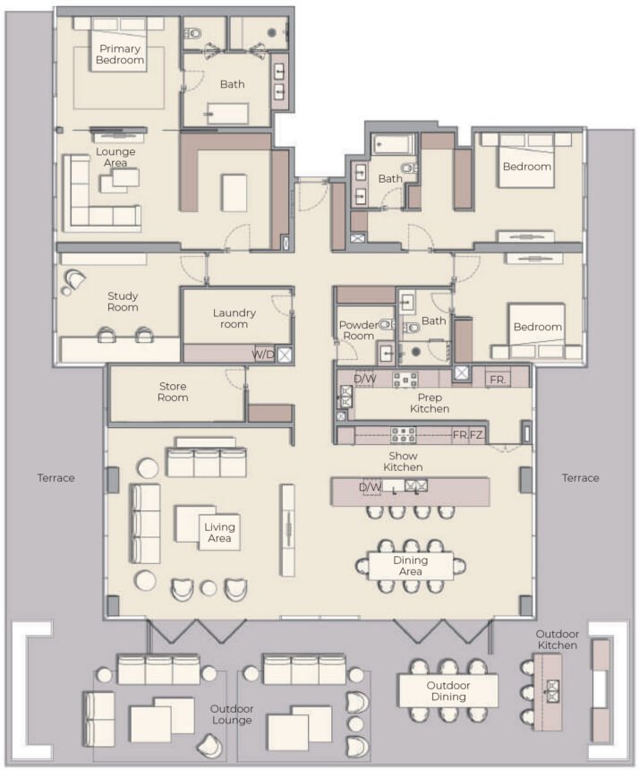 Floor Plans of Ellington House 4 - 3 Bedrooms Penthouses