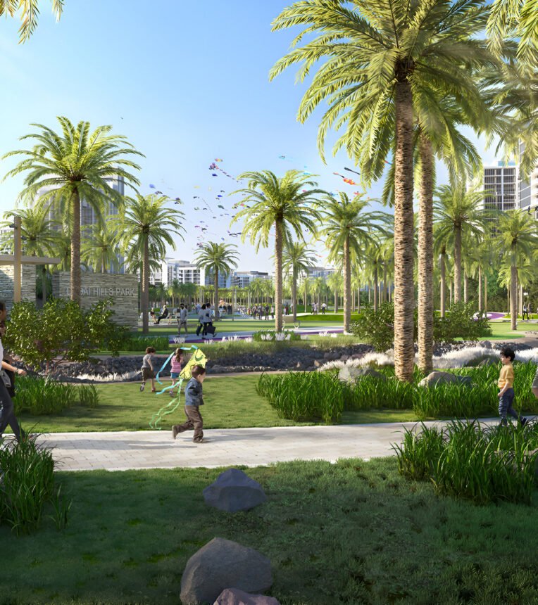 Landscaped gardens and walking paths