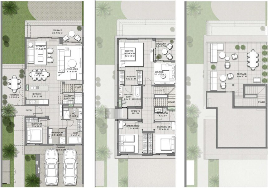 Floor Plans of Golf Grove - 4 Bedrooms Villas