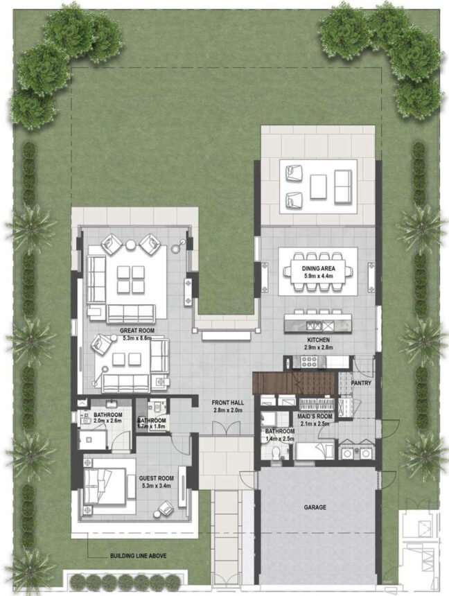 Floor Plans of Golf Place Terraces - 4 Bedrooms Villas