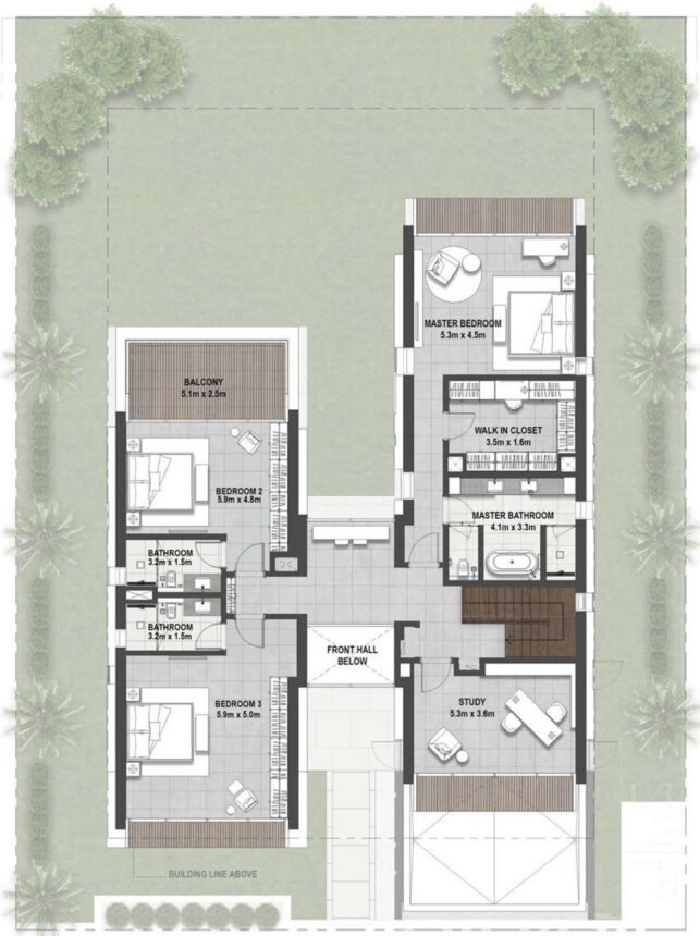 Floor Plans of Golf Place Terraces - 4 Bedrooms Villas