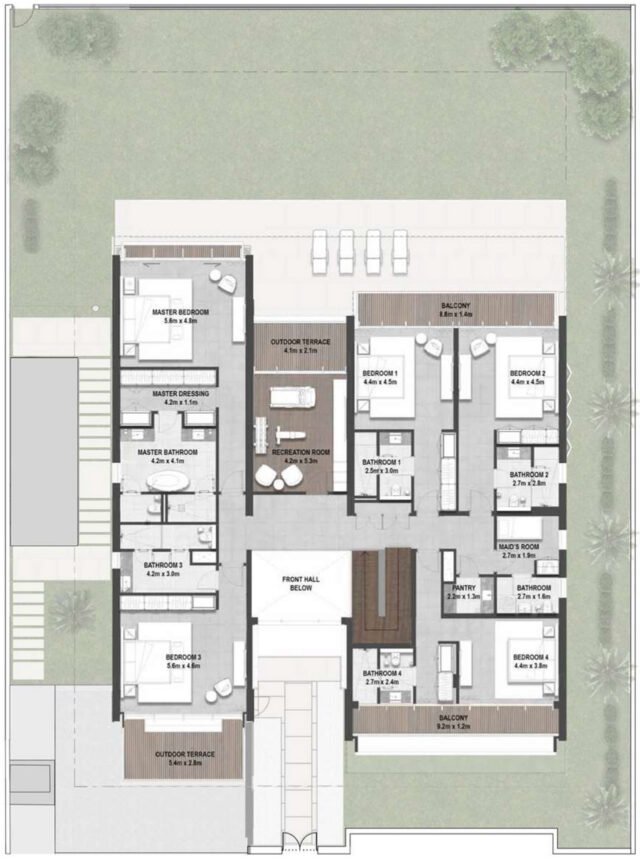 Floor Plans of Golf Place Terraces - 6 Bedrooms Villas