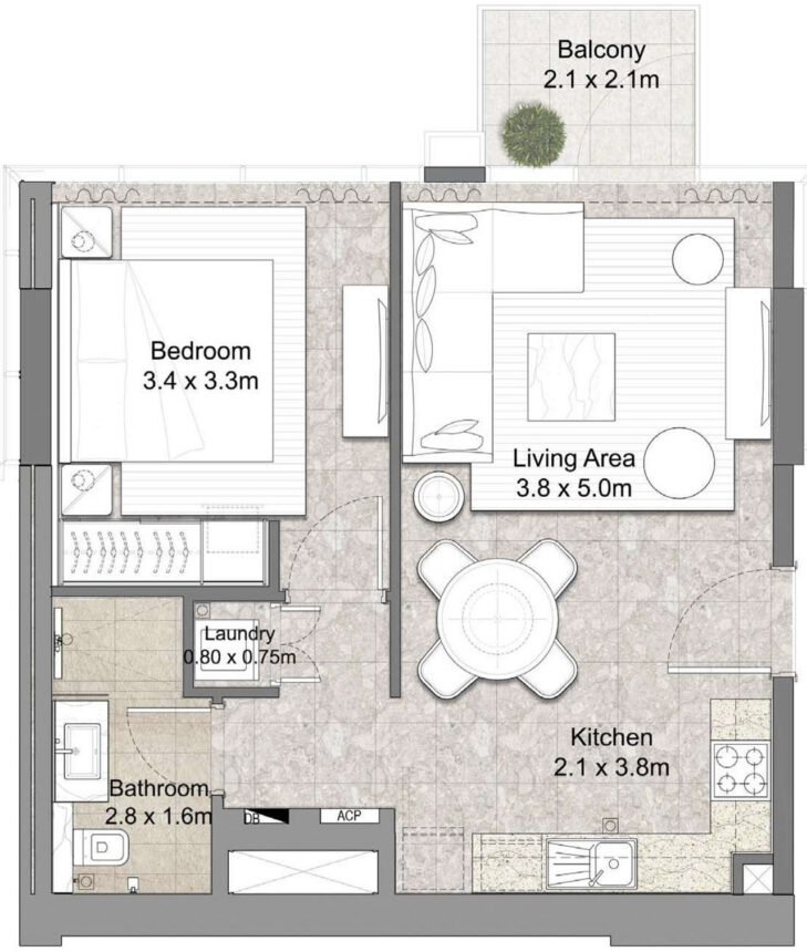 Floor Plans of Golf Suites - 1 Bedroom Apartments