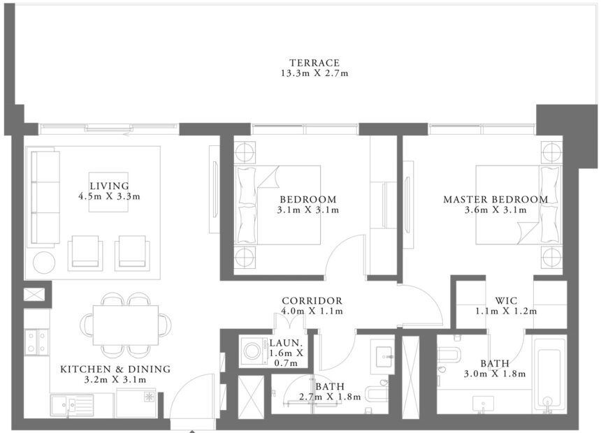 Floor Plans of Lime Gardens - 2 Bedrooms Apartments