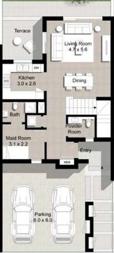 Floor Plans of Maple 3 - 3 Bedrooms Townhouses