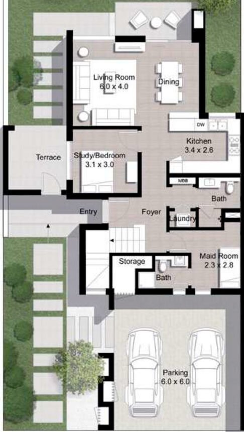 Floor Plans of Maple 3 - 4 Bedrooms Townhouses