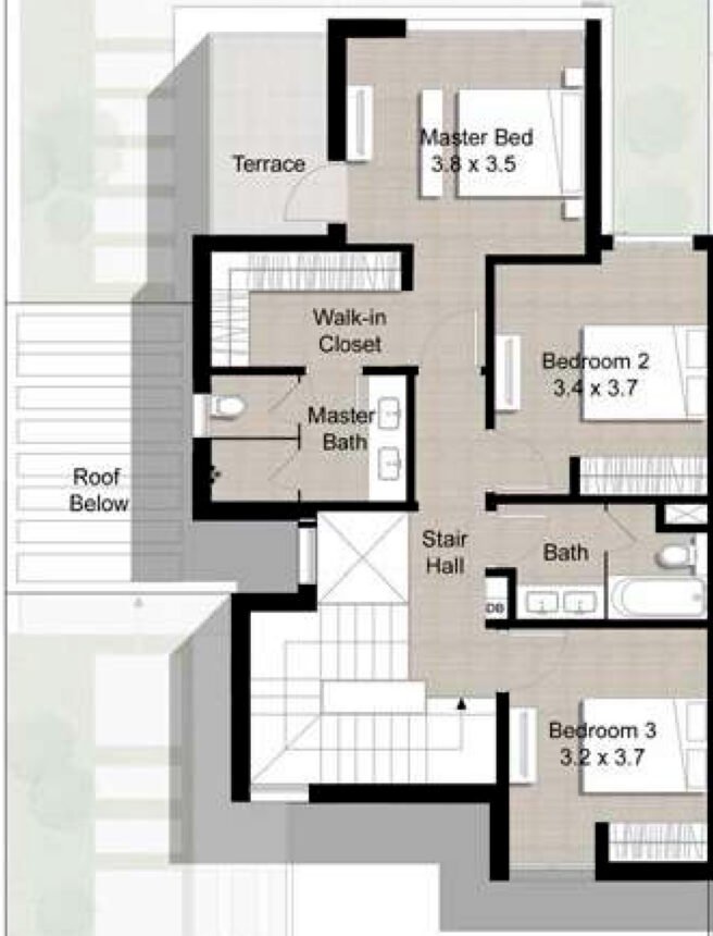 Floor Plans of Maple 3 - 4 Bedrooms Townhouses