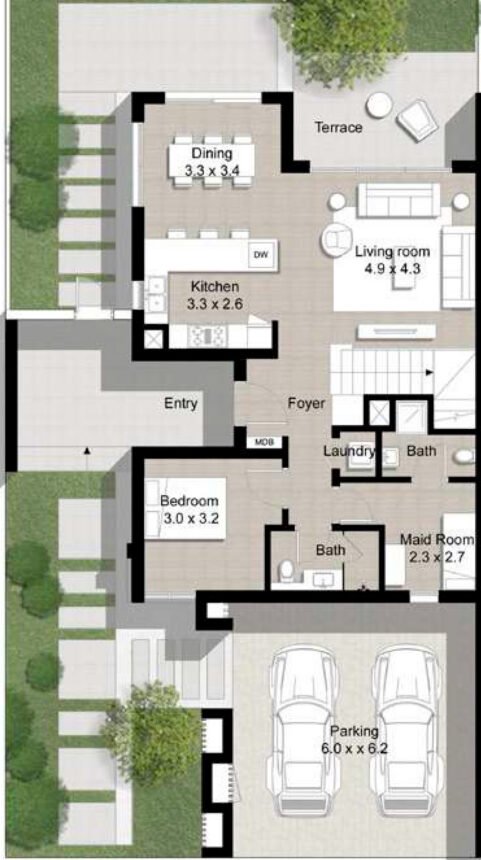 Floor Plans of Maple 3 - 5 Bedrooms Townhouses