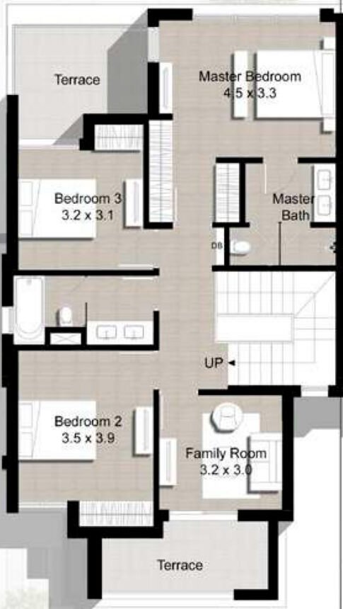 Floor Plans of Maple 3 - 5 Bedrooms Townhouses
