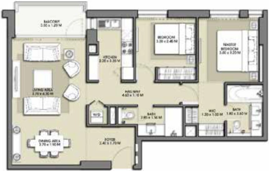 Floor Plans of Park Point - 2 Bedrooms Apartments
