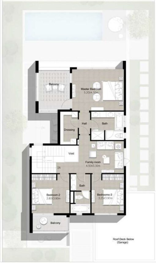 Floor Plans of Sidra 3 - 4 Bedrooms Villas