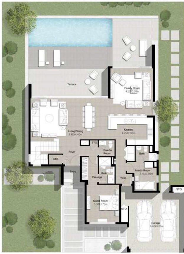 Floor Plans of Sidra 3 - 5 Bedrooms Villas