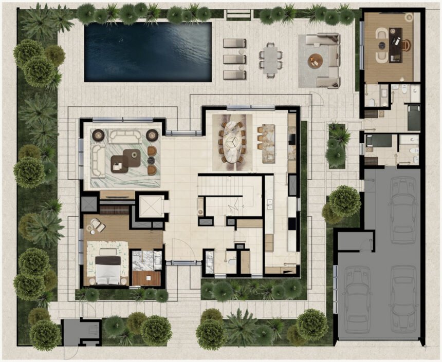 Floor Plans of Eden House - 5 Bedrooms Villas