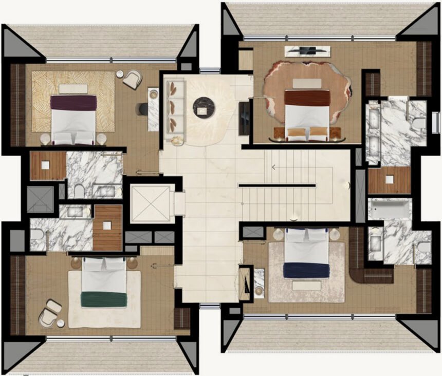 Floor Plans of Eden House - 5 Bedrooms Villas