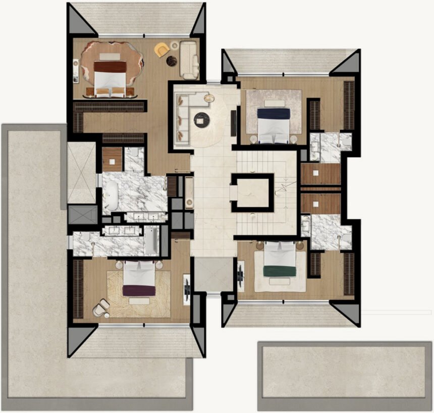 Floor Plans of Eden House - 6 Bedrooms Villas