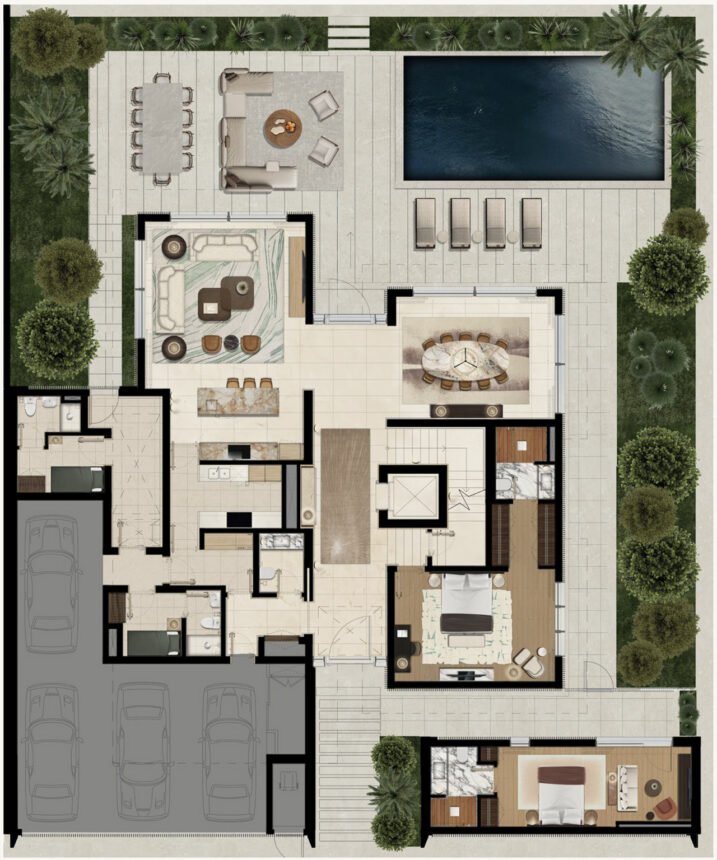 Floor Plans of Eden House - 6 Bedrooms Villas