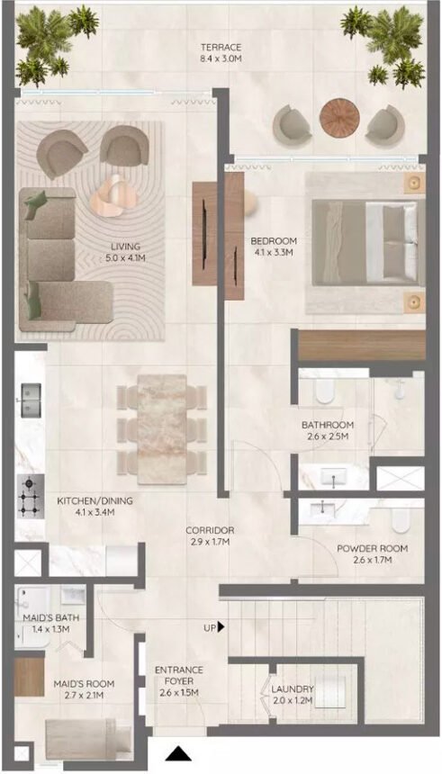 Floor Plans of Palace Residences - 3 Bedrooms Townhouses